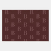 Matig monogram bordeaux monochromatisch patroon inpakpapier vel (Voorkant 2)