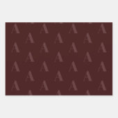 Matig monogram bordeaux monochromatisch patroon inpakpapier vel (Voorkant)