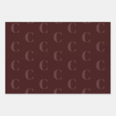 Matig monogram bordeaux monochromatisch patroon inpakpapier vel (Voorkant 3)