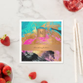 Matig monogram goudkleurig abstract servet (Insitu)