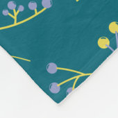 Matig monogram lila geel bessenpatroon fleece deken (Hoek)