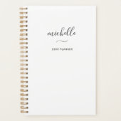 Matig Monogram Manuscript Wit Maandelijks Planner (Voorkant)