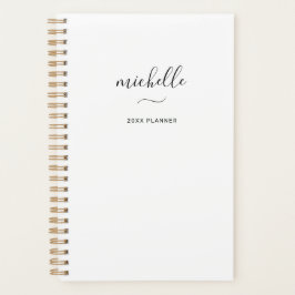 Matig Monogram Manuscript Wit Maandelijks Planner