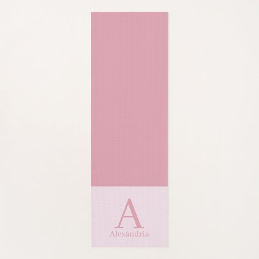 Matig monogram Naam Minimale Roze Yogamat (Voorkant)