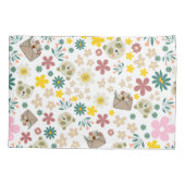 Matig monogram pastel roze roze bloempatroon kussensloop (Achterkant)