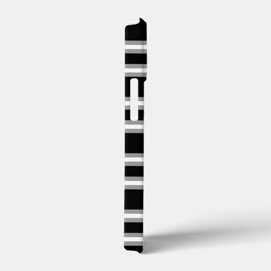 Matig monogram Stripes Pattern Black Grey White Case-Mate iPhone Case (Achterkant / Rechts)