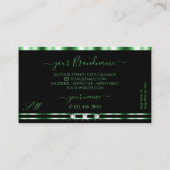 Matig monogram voor groene en zwarte mousserende d visitekaartje (Achterkant)