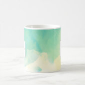 Matig monogram waterverf turkooisgoud koffiemok (Center)