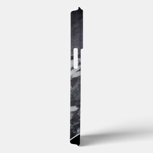 Matig monogram zwart en grijs marmer Case-Mate iPhone case (Achterkant / Rechts)