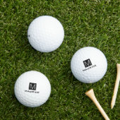Matig monogram zwart vierkant golfballen (Insitu Gras)