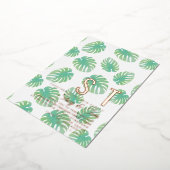 Matig Monstera Leaf Botanical Weddenschap geperst Folie Uitnodiging (Gedraaid)