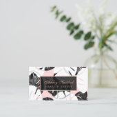 Matig monsterzwart wit roze goudmake-up visitekaartje (Staand voorkant)