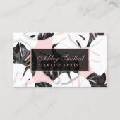 Matig monsterzwart wit roze goudmake-up visitekaartje (Voorkant)