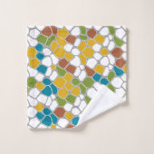 Matig, mosterdgeel, blauwgroen, groen, wit bad handdoek (Wasdoekje)