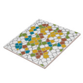 Matig, mosterdgeel, blauwgroen, groen, wit tegeltje (Zijkant)