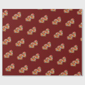 Matig mozaïekhart donkerrood cadeaupapier (Vlak)