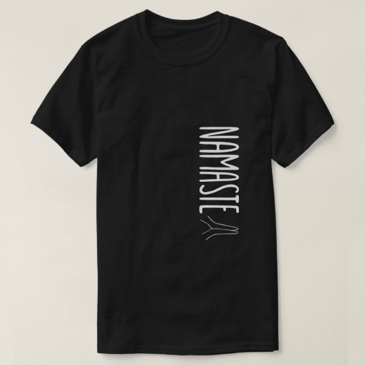 Matig namaste zwart-wit t-shirt (Design voorkant)