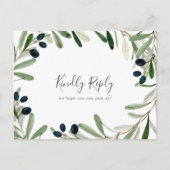 Matig Olive Branch Menu Keuze RSVP-Briefkaart (Voorkant)