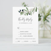 Matig Olive Branch Menu Keuze RSVP-kaart (Staand voorkant)