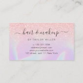 Matig ombre roos goudholografisch kapster visitekaartje (Achterkant)