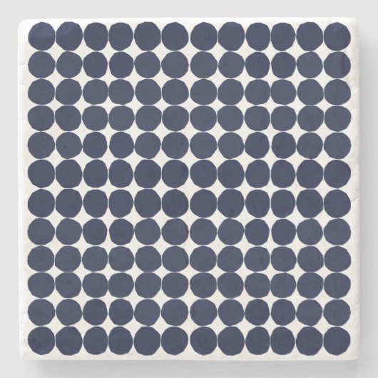 Matig onderzetter met zwarte en witte polka stip (Voorkant)