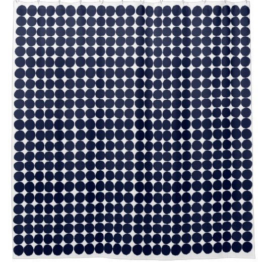 Matig onderzetter met zwarte en witte polka stip douchegordijn (Voorkant)