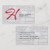 Matig opgezette wandstenen - Rood Monogram Profess Visitekaartje (Voorkant / Achterkant)