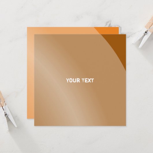 Matig Oranje monochroom Moderne Qr-code met grijze Kaart (Voorkant / Achterkant in situ)