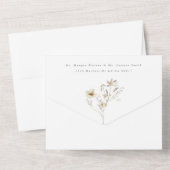 Matig overvloedig gedroogd wild Pampas Wedding All In One Uitnodiging (Achterkant)