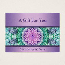 Matig paars certificaat van cadeaubon waterlily ma visitekaartje