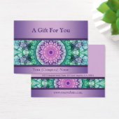 Matig paars certificaat van cadeaubon waterlily ma visitekaartje (Bureau)