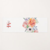 Matig paars floreel patroon waterverf monogram yogamat (Voorkant (horizontaal))