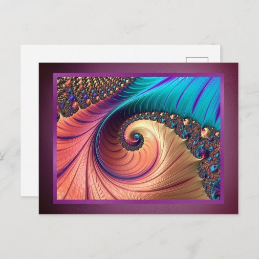 Matig Paars kleurrijk Abstract metaal Briefkaart (Voorkant / Achterkant)