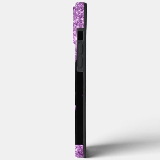 Matig Paars lichtgewicht glitter-dripmonogram Case-Mate iPhone Case (Achterkant / Links)