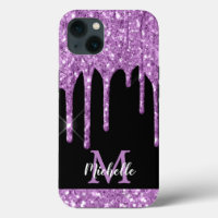 Matig Paars lichtgewicht glitter-dripmonogram