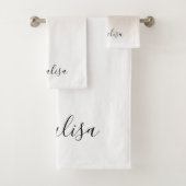 Matig paars roos goudglitter badhanddoekset bad handdoek (Insitu)