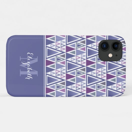 Matig paars roze roze patroon monogrammen Case-Mate iPhone case (Achterkant (horizontaal))