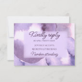 Matig paars viooltje RSVP kaartje (Voorkant)