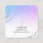 Matig paarse glitterschaar vierkante visitekaartje (Achterkant)