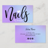 Matig paarse grijsachtige nagels visitekaartje (Voorkant / Achterkant)