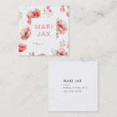 Matig papaver met deegende deeg en wit vierkante visitekaartje (Voorkant / Achterkant)