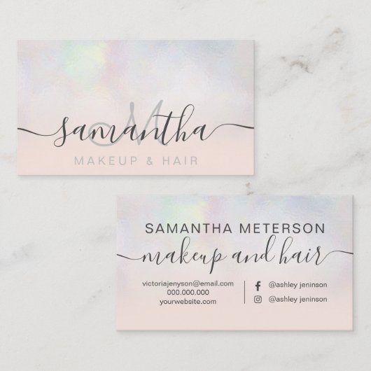 Matig pareltje, ombre blush make-up haar visitekaartje (Voorkant / Achterkant)