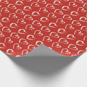 Matig patroon van rode en witte Valentijnsdag Cadeaupapier (Hoek)