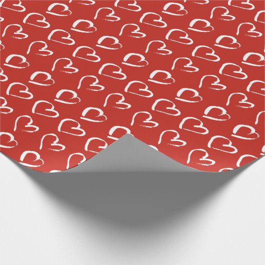Matig patroon van rode en witte Valentijnsdag Cadeaupapier (Hoek)