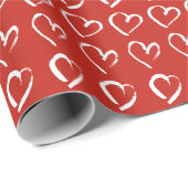 Matig patroon van rode en witte Valentijnsdag Cadeaupapier (Rol Hoek)