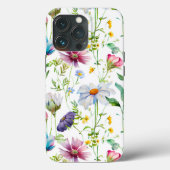 Matig patroon van wilde bloemen Case-Mate iPhone case (Achterkant)