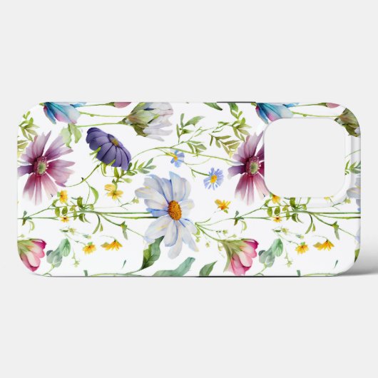 Matig patroon van wilde bloemen Case-Mate iPhone case (Achterkant (horizontaal))