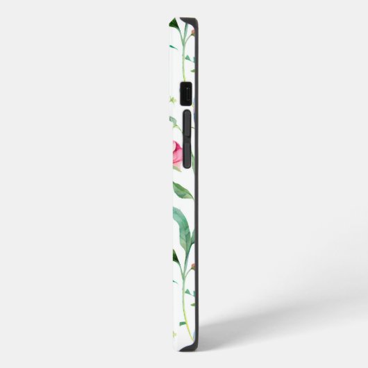 Matig patroon van wilde bloemen iPhone hoesje (Linkerkant)
