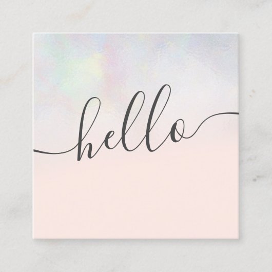Matig pens nacre ombre blush roze hallo vierkante visitekaartje (Voorkant)