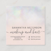 Matig pens nacre ombre blush roze hallo vierkante visitekaartje (Achterkant)